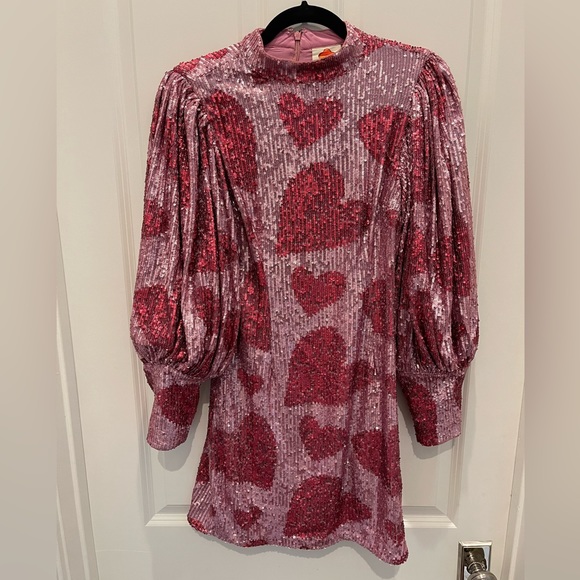Farm Rio Heart Sequined Minidress Size XS - Picture 4 of 8